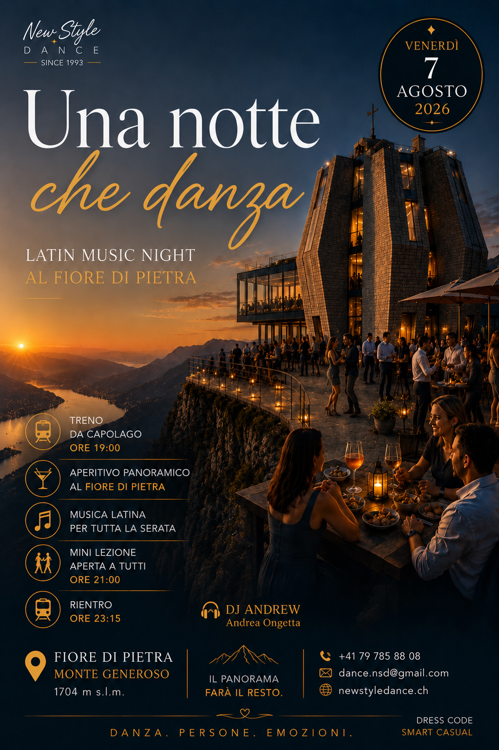 Una notte che danza- serata latino Monte Generoso